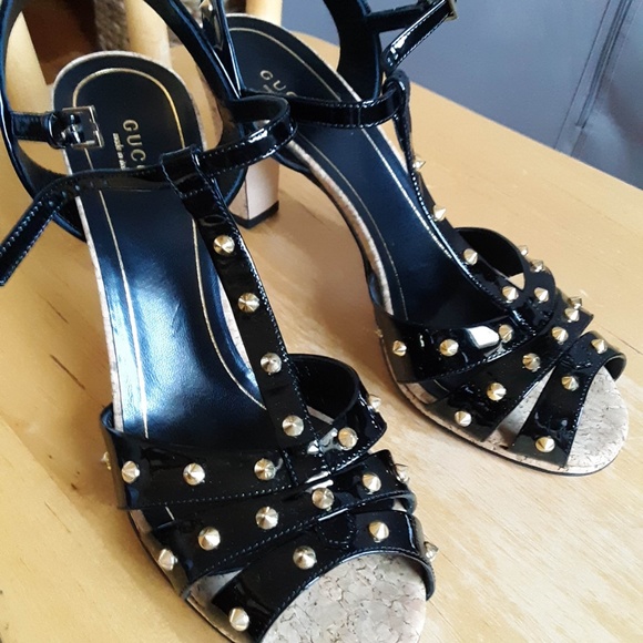 Gucci Studded Patent Leather Heels - Picture 8 of 8